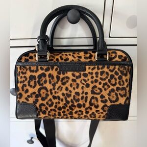 Cole Haan leopard hair calf crossbody satchel